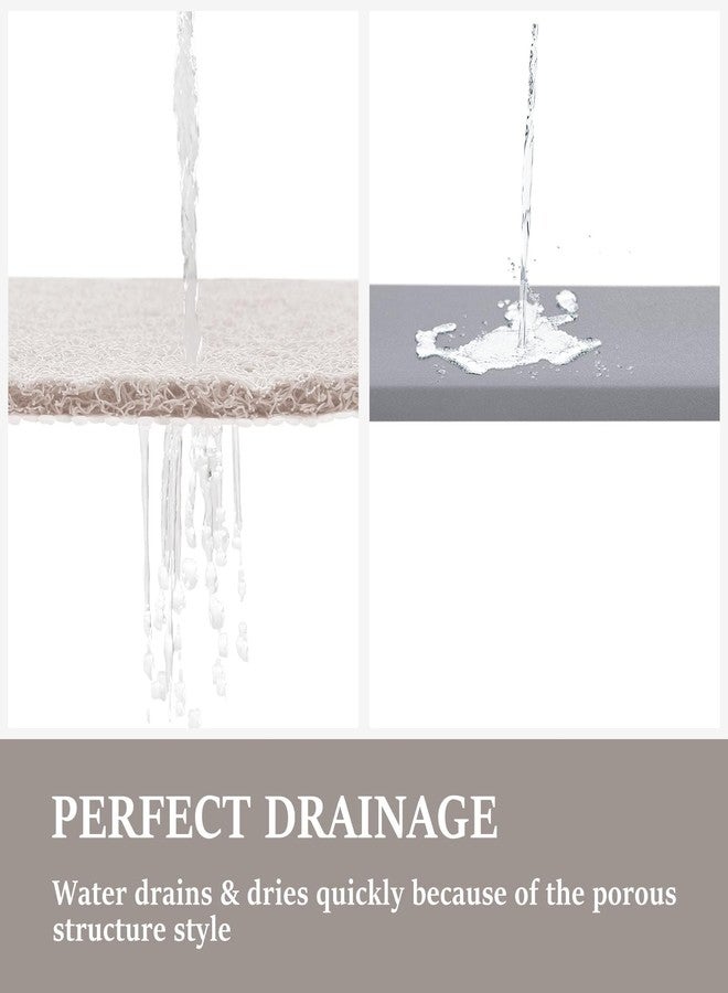 لوكسستيب سجادة استحمام LuxStep، مقاس 24 × 32 بوصة، سجادة حمام مانعة للانزلاق مع فتحة تصريف، سجادة حمام من ليفة PVC سريعة الجفاف لحوض الاستحمام والدش والحمام (خالية من الفثالات، بيضاء) - Image 4